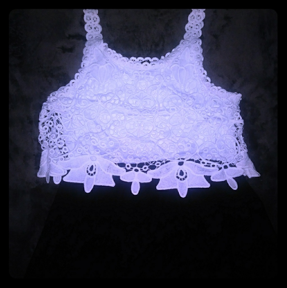 Girl's black sheer/white embroidery dress size 16